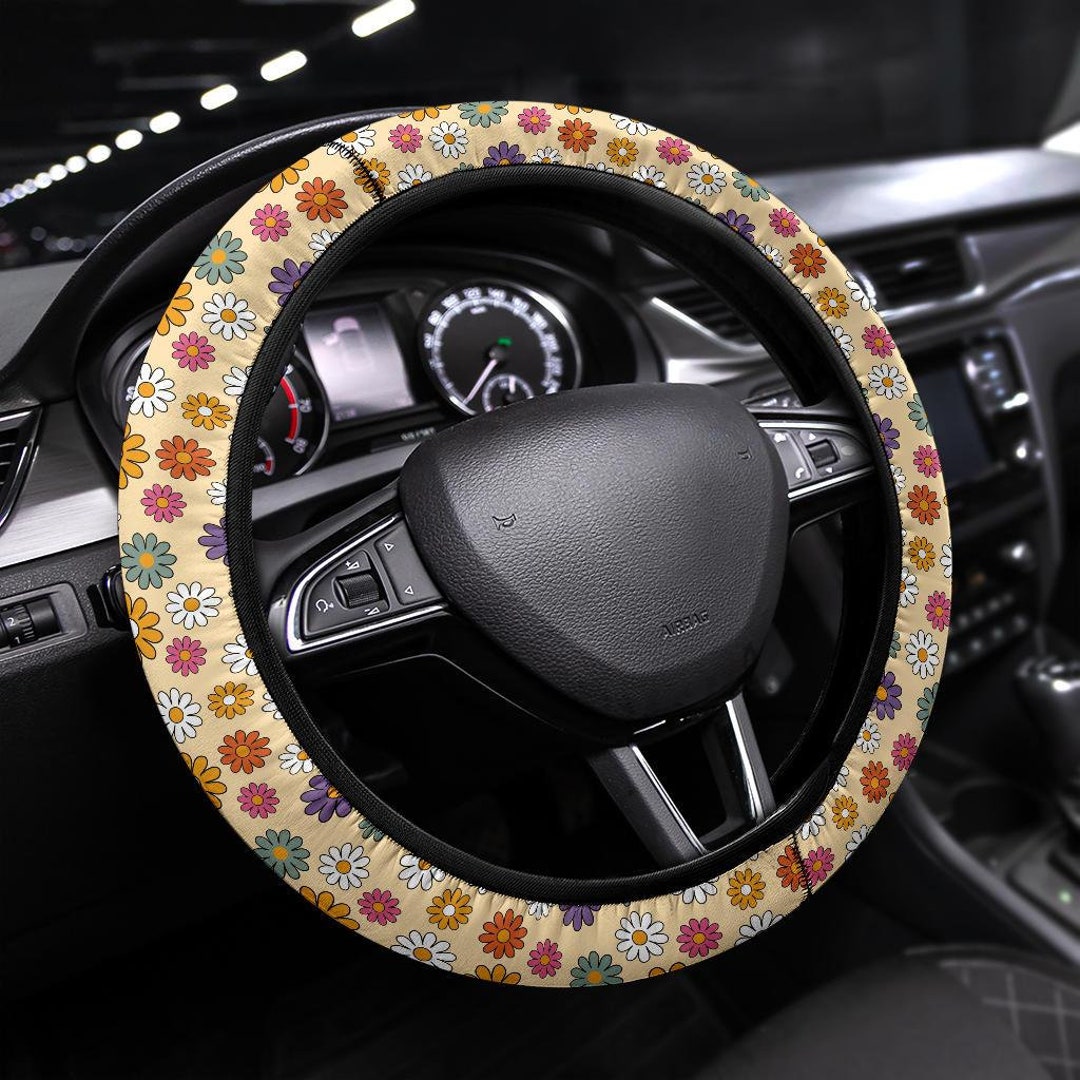 Steering Wheel Cover, Steering Wheel Cover for Women, Car Wheel Cover,  Steering Wheel Cover Boho, Wheel Cover for Car, Car Accessories Women 