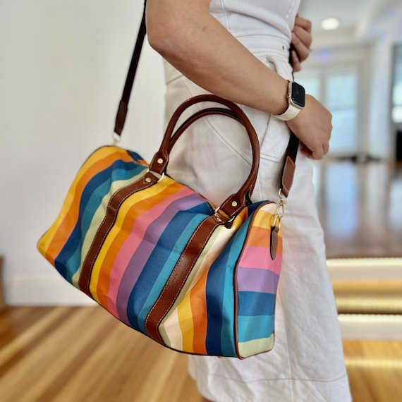 Rainbow Duffle Bag Travel Duffle Bag Waterproof Canvas 