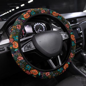 Floral Steering Wheel Cover, Steering Wheel Cover For Women, Car Wheel Cover, Steering Wheel Cover Boho, Wheel Cover For Car, Car Decor