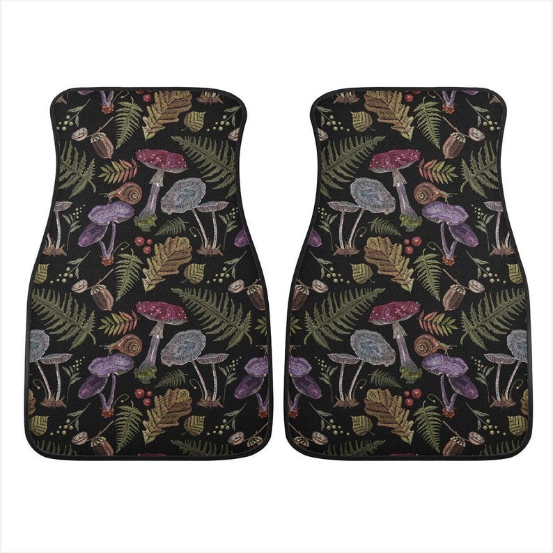 Alfombrillas para coche estilo cottagecore oscuro, alfombrillas para el suelo del coche, accesorios bonitos para el coche, decoración bonita para el coche, accesorios para coche para adolescentes, accesorios para coche con forma de seta imagen 5