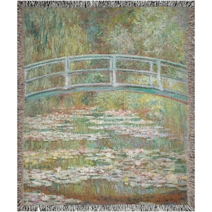 Monet Print, Monet Blanket, Tapestry Aesthetic, Art Woven Blanket, Claude Monet Prints, Woven Tapestry, Cottagecore Tapestry, Art Tapestry