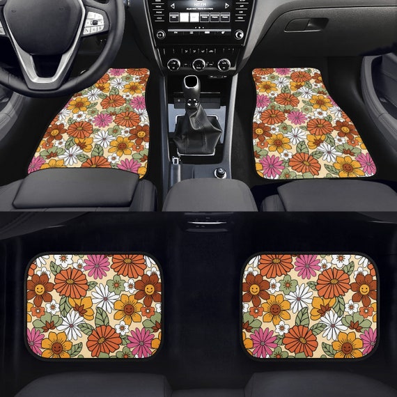 Flower Power Auto Fußmatten, Hippie Automatte, Autozubehör für Frauen,  Kiffer Geschenke, Retro Autozubehör, Innen Auto Dekor, Cottagecore - .de