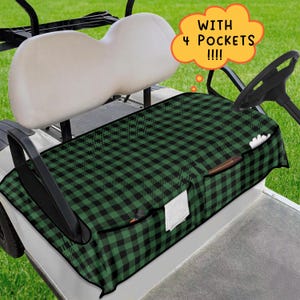 Pokrowiec na siedzenie wózka golfowego Plaid Lumberjack z kieszeniami, prezent golfowy, ręcznik golfowy, miłośnik golfa, prezent dla golfisty, prezenty dla golfisty, akcesoria do wózków golfowych