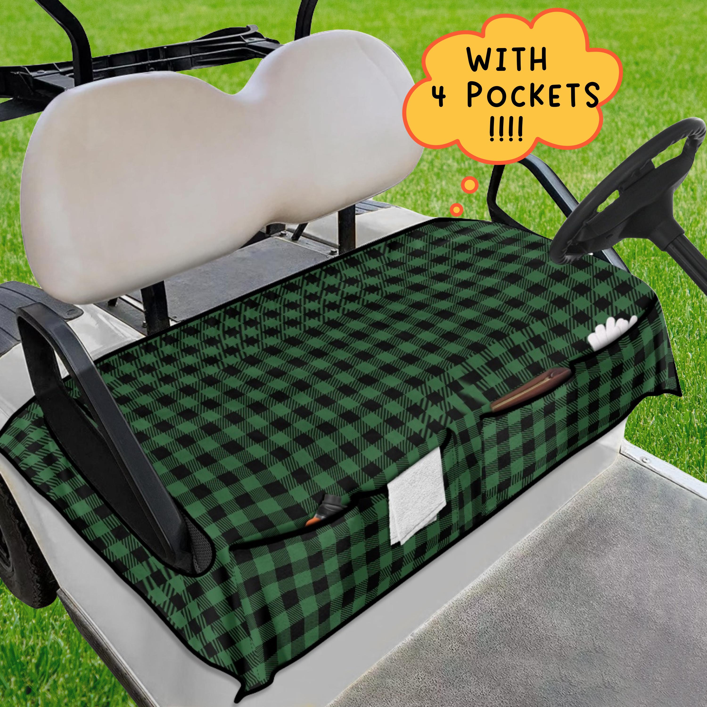 Plaid Lumberjack Golf Cart Seat Cover With Pockets, Golf Gift