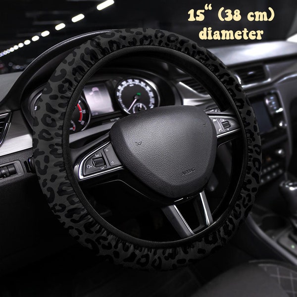 Leopard Steering wheel cover, Car Seat Covers, Car Floor Mats, License Plate Frame, Seat Belt Cover, Car Sun Shade, Cute Car Accessories