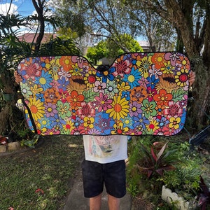Car Sun Shade, Windshield Sun Shade, Sun Shade Panel, Sun Shade For Car, Car Sun Shade Cute, Car Sun Visor Cover, Boho Car Accessories