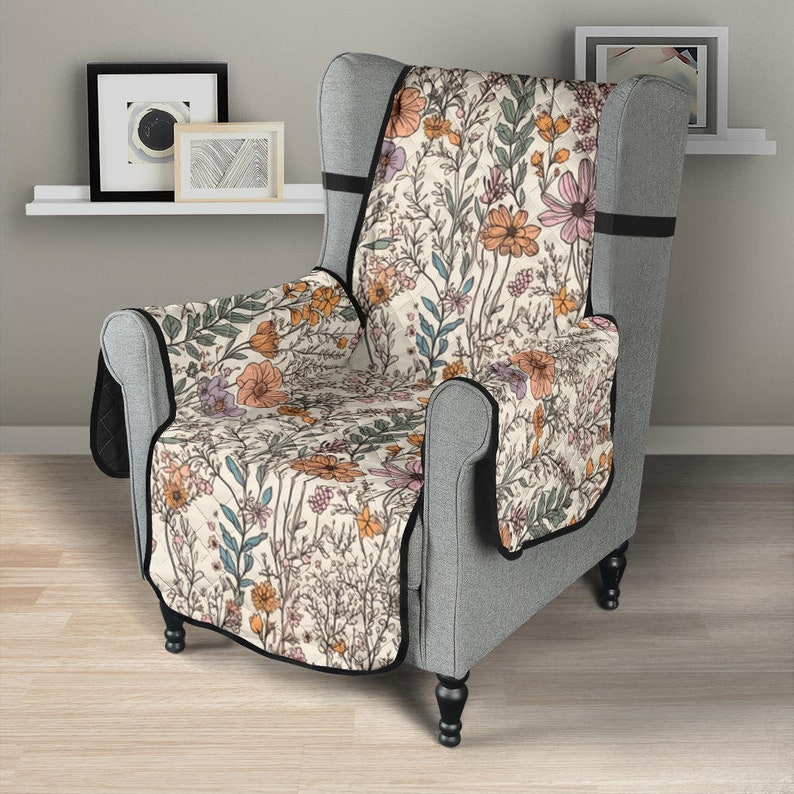 Cottagecore Decor, Meadow Flowers Couch Cover, Couch Cover for 3 Seat ...