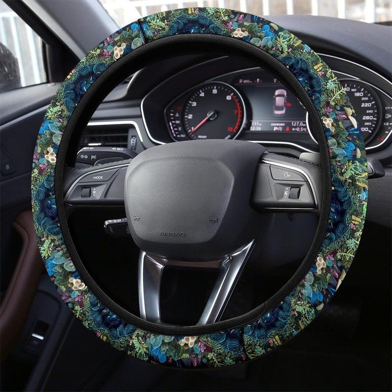 Enchanted Forest Steering Wheel Cover, Steering Wheel Cover For Women, Car Wheel Cover, Steering Wheel Cover Boho, Wheel Cover For Car image 3