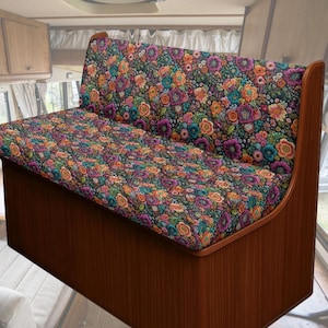 Funda de sofá para autocaravana, accesorios retro para interior de autocaravana, accesorios para interior de autocaravana, funda de sofá con diseño floral, bonita funda de cojín para comedor de autocaravana.