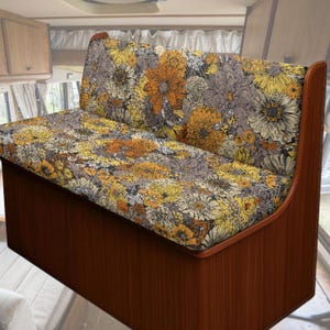 Funda de sofá para autocaravana, accesorios retro para interior de autocaravana, accesorios para interior de autocaravana, funda de sofá con diseño floral, bonita funda de cojín para comedor de autocaravana.