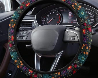Floral Steering Wheel Cover, Steering Wheel Cover For Women, Car Wheel Cover, Steering Wheel Cover Boho, Wheel Cover For Car, Car Decor