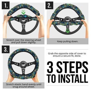 Enchanted Forest Steering Wheel Cover, Steering Wheel Cover For Women, Car Wheel Cover, Steering Wheel Cover Boho, Wheel Cover For Car image 5