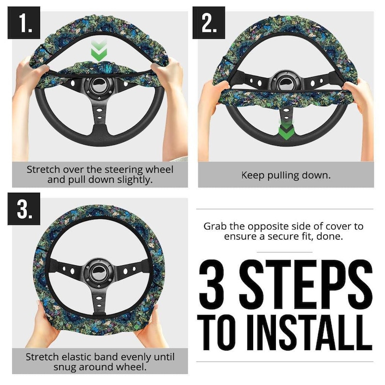 Enchanted Forest Steering Wheel Cover, Steering Wheel Cover For Women, Car Wheel Cover, Steering Wheel Cover Boho, Wheel Cover For Car image 5