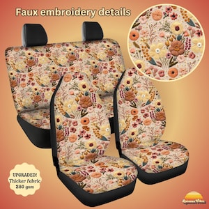 Summer Wildflowers Car seat covers for vehicle, seat covers for car full set, Cottagecore Car, Boho Car Decor, Cute car accessories interior