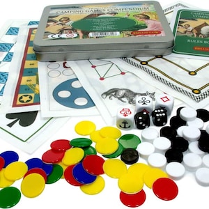 Brimtoy Camping games compendium. Travel games tin.