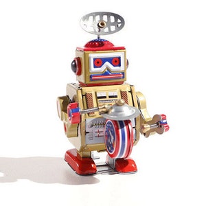 Gold Big Band Roboter Blechspielzeug