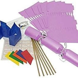 Brimtoy 10 X Make your own Large (14” / 35cm) Christmas cracker kits - Lilac