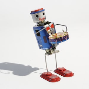 Dancing Robot Drummer Tin Toy