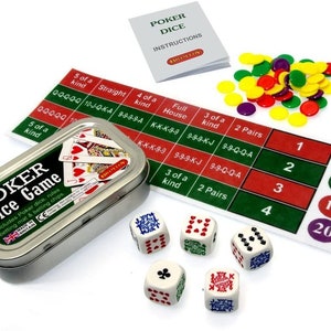 5 Dés De Poker Brimtoy - 16 Mm, Faces Gravées Cartes à Jouer (As, Roi, Dame, Valet, 10, 9)