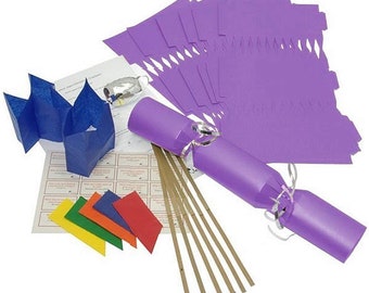 Brimtoy 6 X Make your own Large (14” / 35cm) Christmas cracker kits - Purple