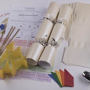 Brimtoy 6 X Maak je eigen grote (14" / 35 cm) kerstcrackerkits - Crème