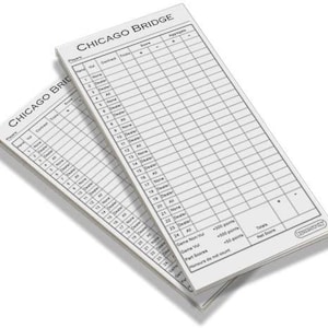 Chicago Bridge Score Pads / Scoring Cards (Twin Pack)