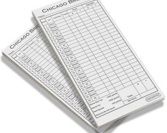 Chicago Bridge Score Pads / Scoring Cards (Twin Pack)