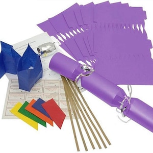 Brimtoy 10 X Make your own Large (14” / 35cm) Christmas cracker kits - Purple