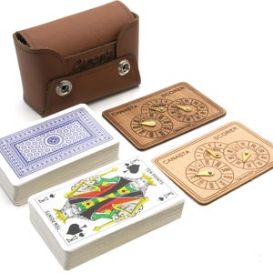 Leder Canasta Kartenspiel Set
