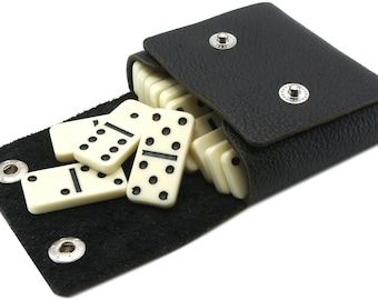 Leder Reise Domino Set