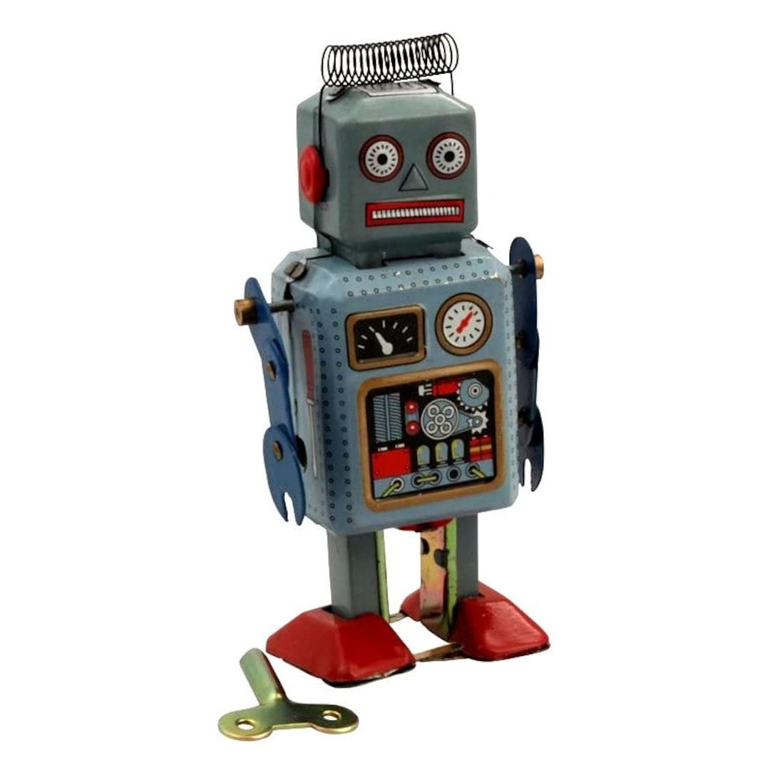 Blue Radar Robot Tin Toy - Etsy UK