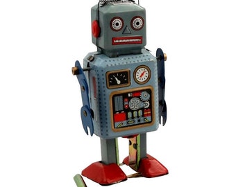 Blue Radar Robot Tin Toy