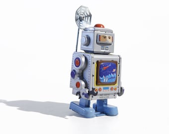 Robot Satellitmottagare Robot Plåtleksak Samlarobjekt