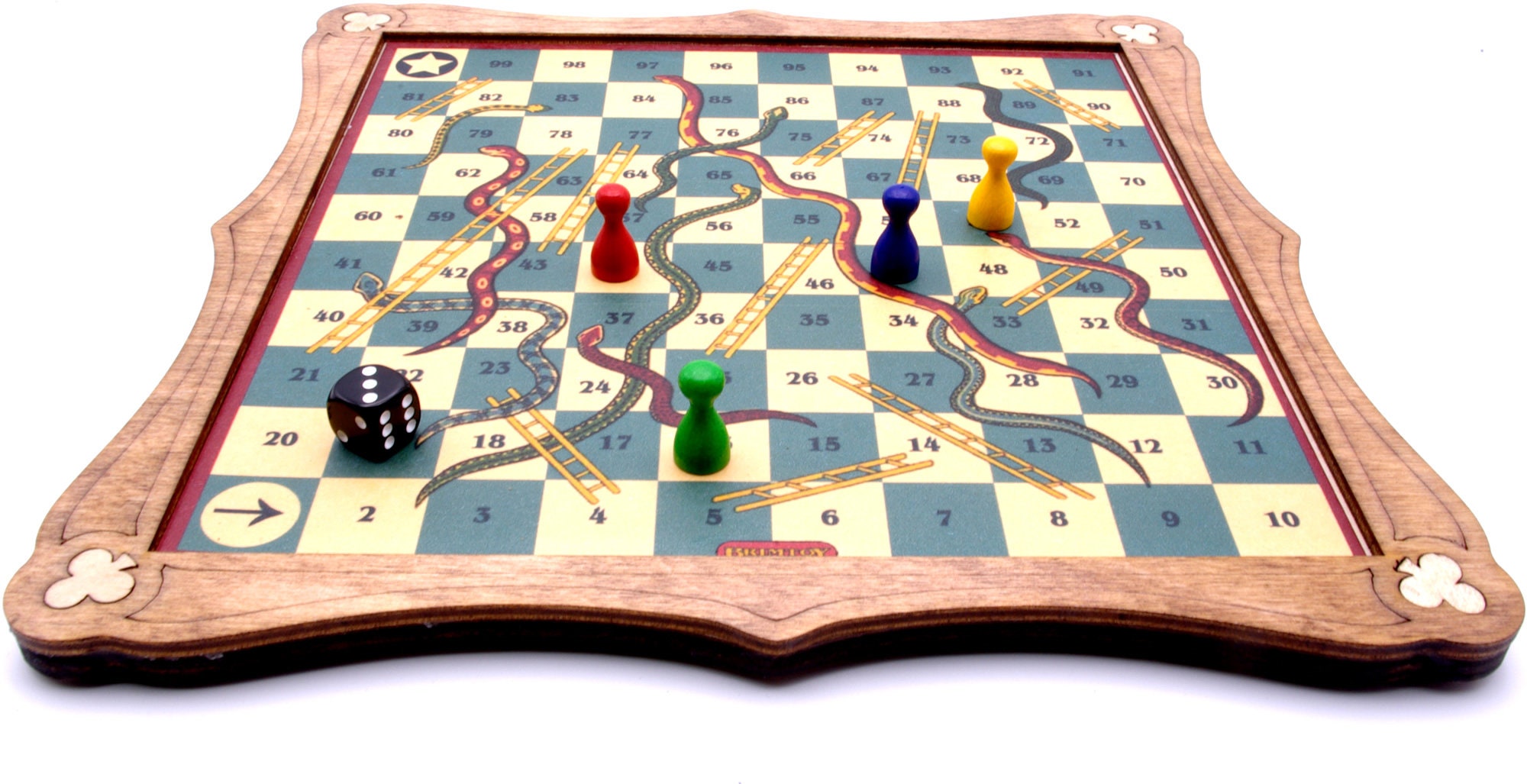 Juego De Mesa Serpientes Y Escaleras De Madera Brimtoy - Diseño Nuevo, Familiar, Para Niños