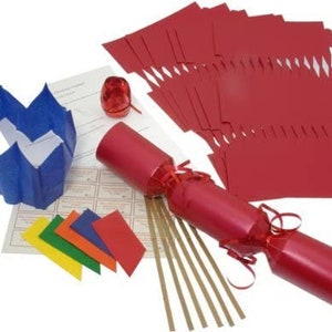 Brimtoy 6 X Make your own Large (14” / 35cm) Christmas cracker kits - Red