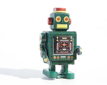 Little Green Robot Tin Toy