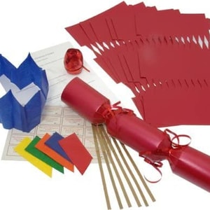 Brimtoy 10 X Make your own Large (14” / 35cm) Christmas cracker kits - Red