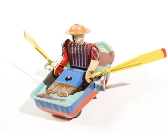 Rowing Boat Tin Toy