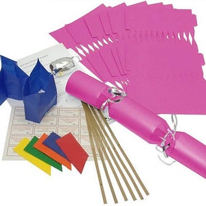 Brimtoy 6 X Maak je eigen grote (14" / 35 cm) kerstkrakersets - Fuchsia