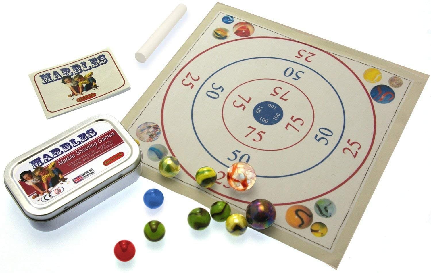 Pocket Marble Shooting Games. Marbles Mat & Book in A Tin Etsy UK