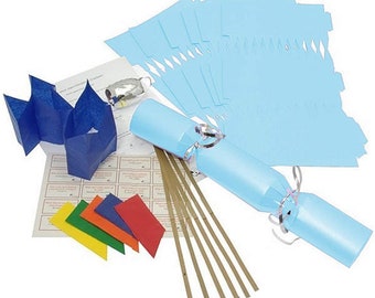 Brimtoy 10 X Make your own Large (14” / 35cm) Christmas cracker kits - Pale Blue