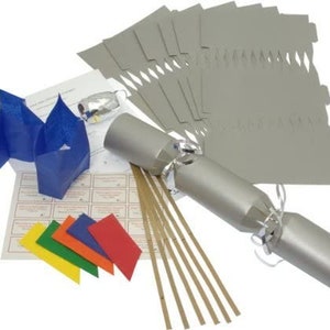 Brimtoy 6 X Make your own Large (14” / 35cm) Christmas cracker kit - Silver