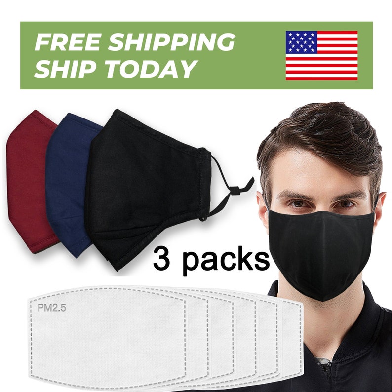 Face Mask With Filter 4 Layer Cotton Face Mask with Filter Etsy