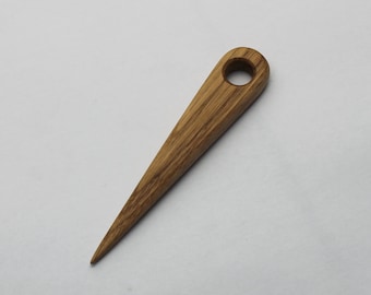 Large wooden needle for carpet weaving, naalbinding
