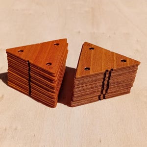 Cartes de tissage triangulaires, 10 pièces, 5,5 cm de côté, 2 mm d'épaisseur, bois massif