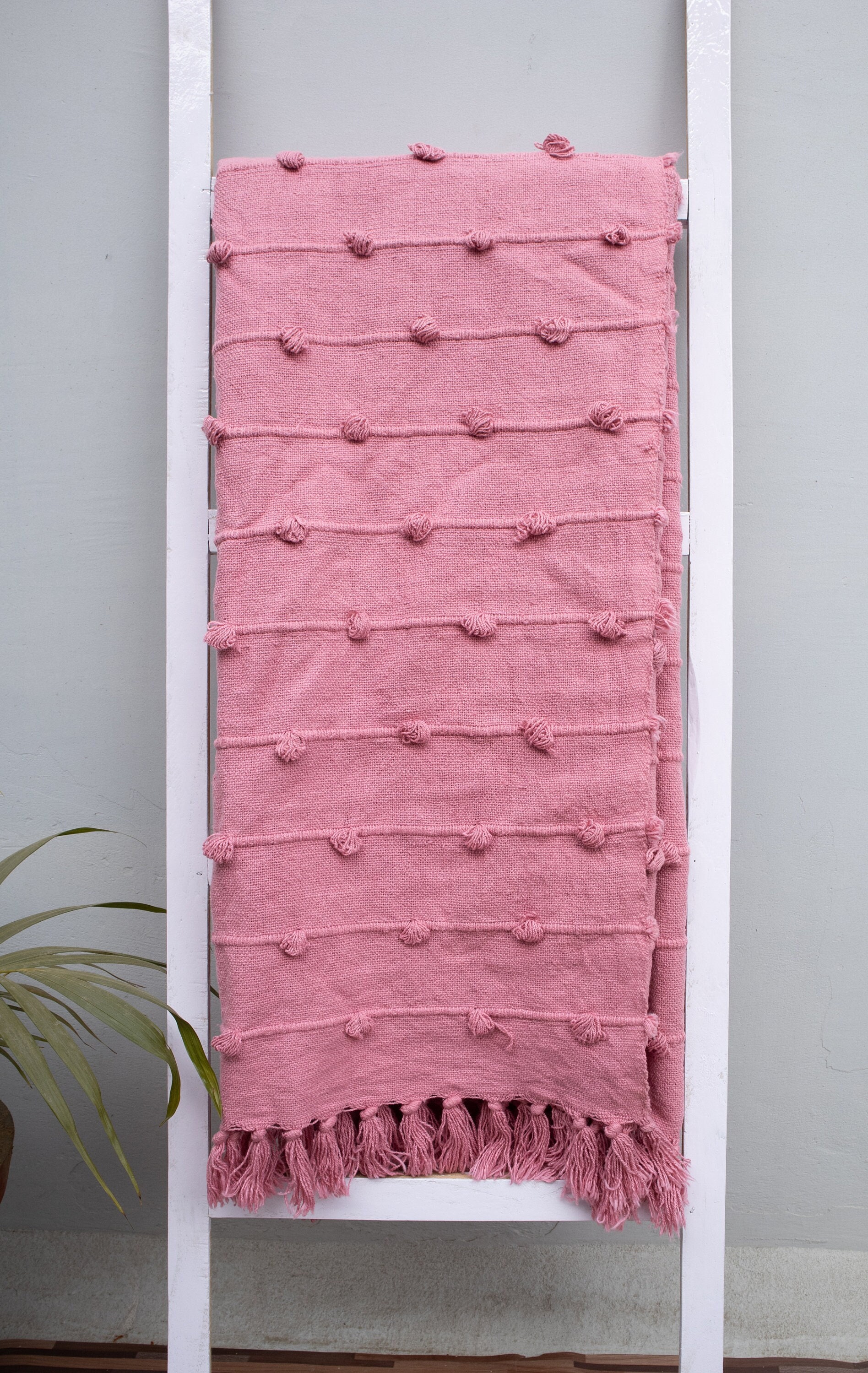 Pink Loops Hand Loom Chunky Woven Throw Blankets Decorative Chunky Loops Cotton Blanket 52x72 Inch Valentine Day Gift for Her Etsy
