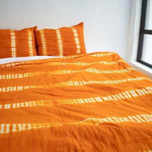 Mustard Tie & Dye Cotton Duvet Cover with Pillowcases