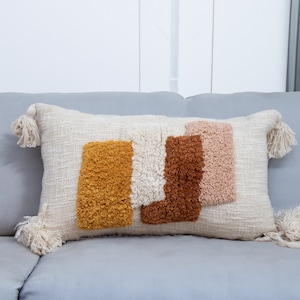 Cotton Tufted Lumber Pillow Cover: Handloom Woven Cushion