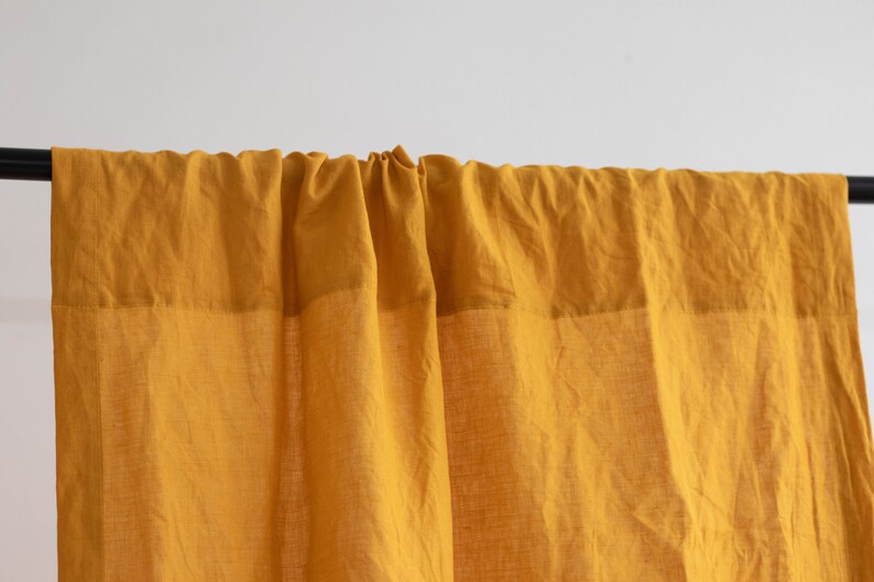 Mustard Yellow Curtains Linen Curtains Curtains for Window , Room