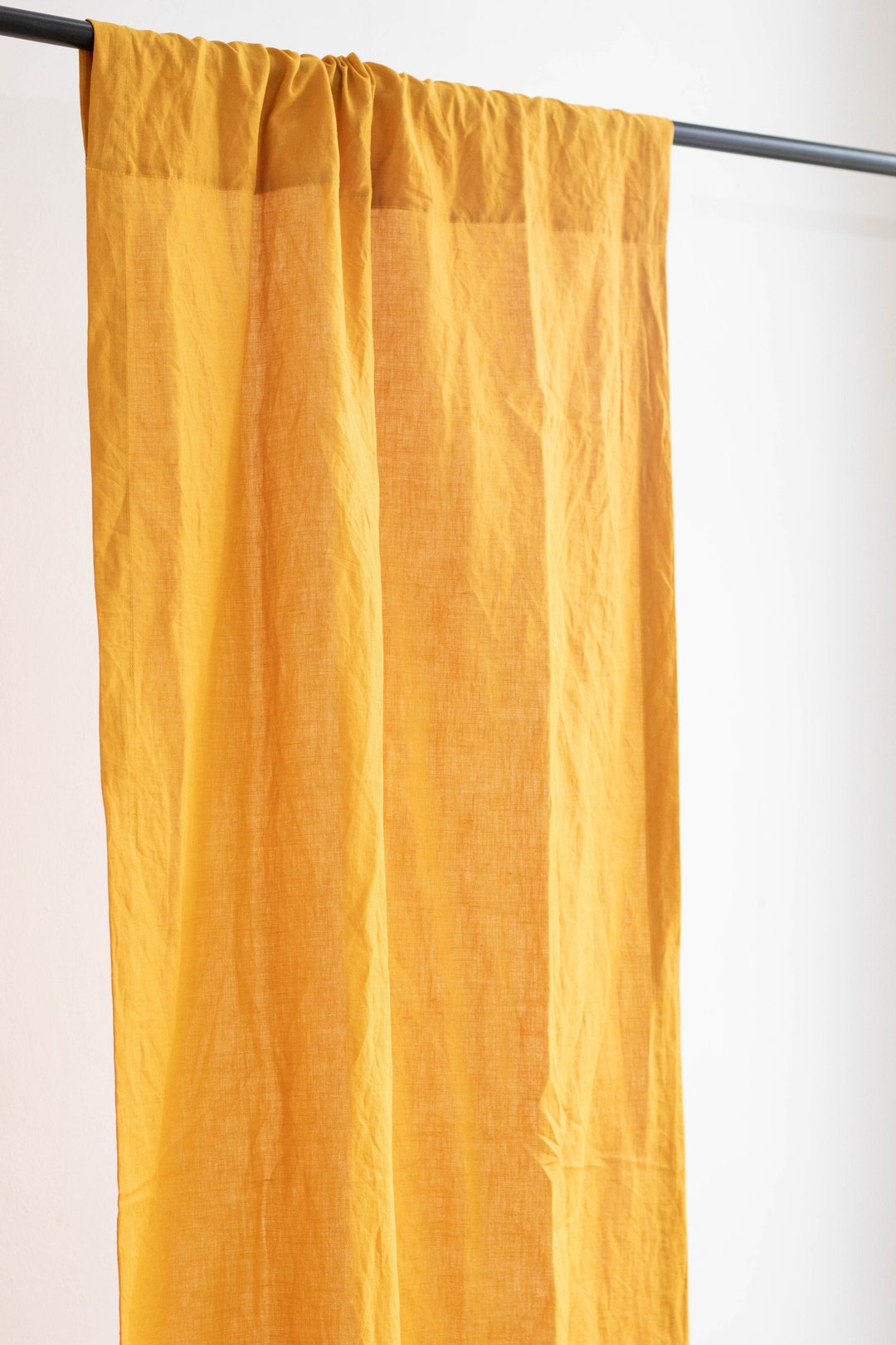 Mustard Linen Drapery With Blackout Lining main image 1